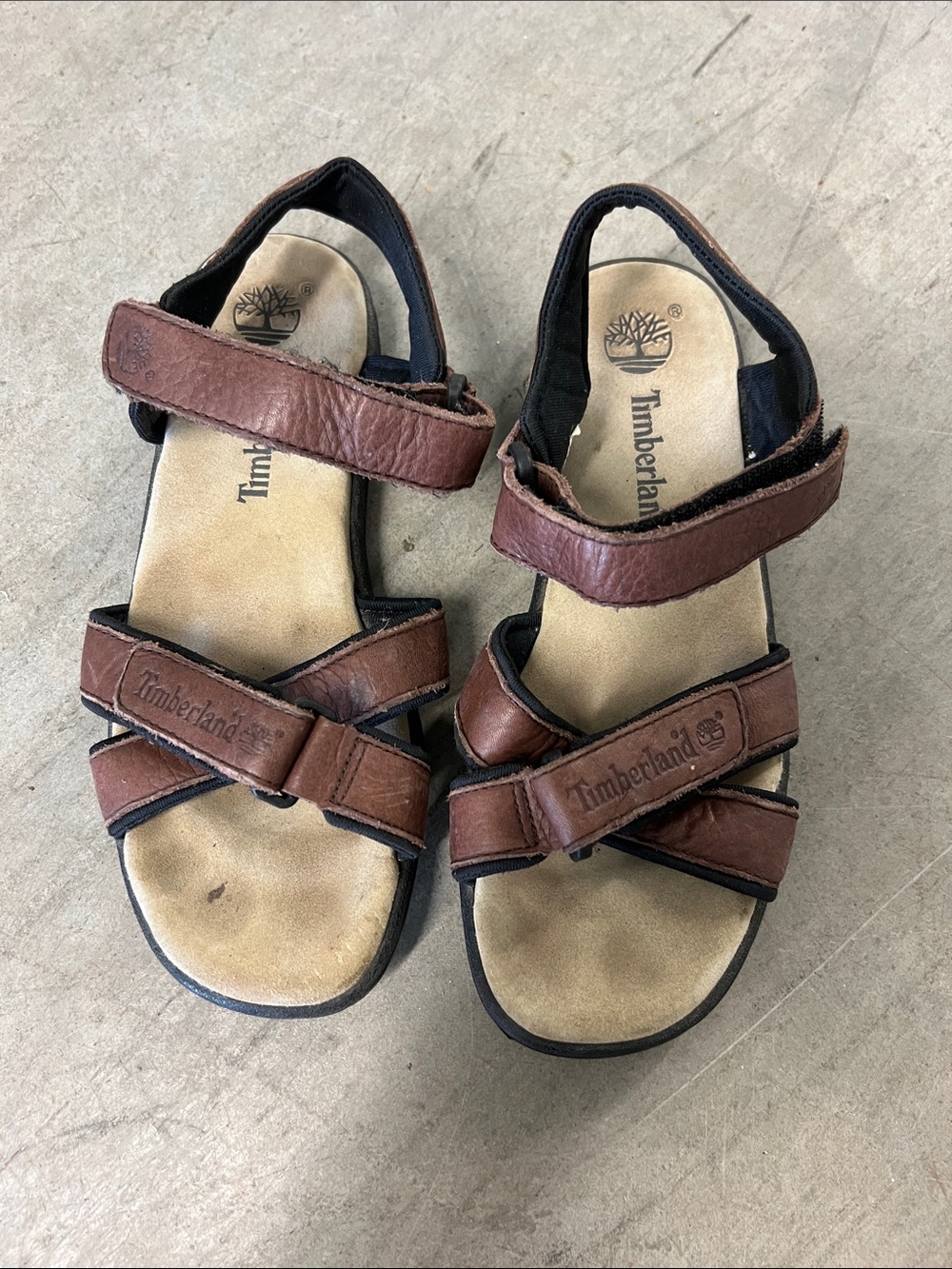 RARE Timberland Brown Leather Men's Adjustable Strap Sandals